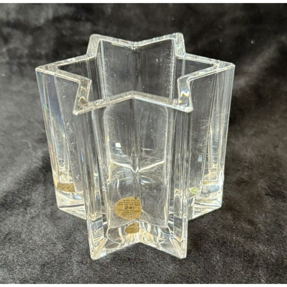 RCR Italy 24% Lead Crystal Star-Shaped Candle Holder Royal Crystal Rock